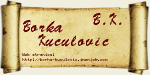 Borka Kuculović vizit kartica